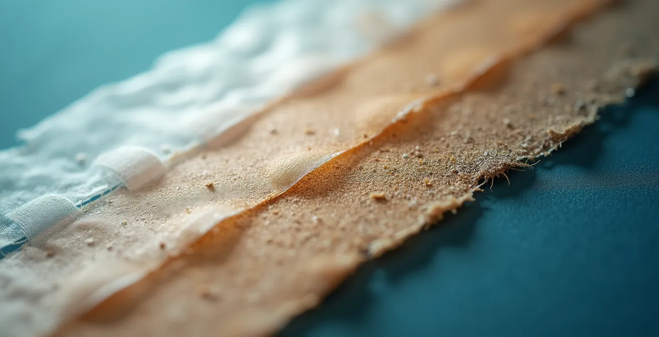 Détail macro de différentes surfaces d'adhésifs avec textures variées